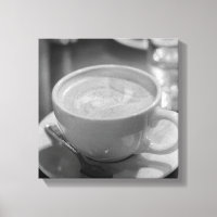 Kaffeekunst schwarz und weiß