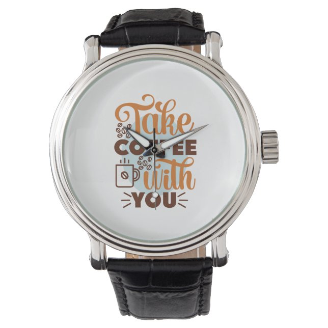 Kaffeekunst trinken Sie Kaffee Armbanduhr (Vorderseite)