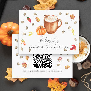 Kaffeekürbis-Brautjungfernparty QR-Code für die Ge Begleitkarte