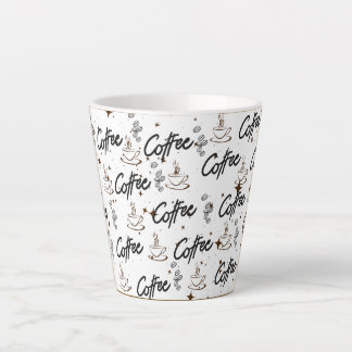 Kaffeelatte-Tasse mit Kaffebohnen-Muster-Design Milchtasse