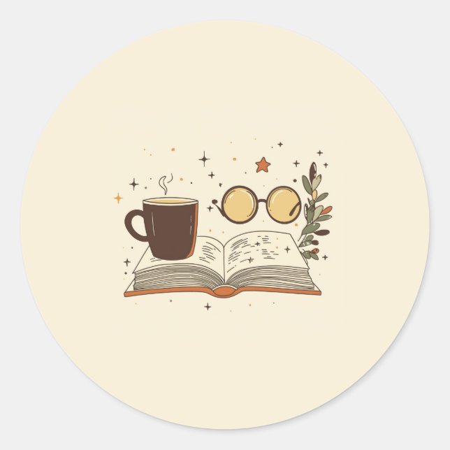 Kaffeelesebrille Aufkleber (Vorderseite)