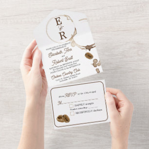 Kaffeeliebhaber alle auf einer Hochzeitseinladung All In One Einladung