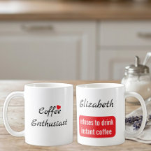 Kaffeeliebhaber benutzerdefinierter Name weiß und