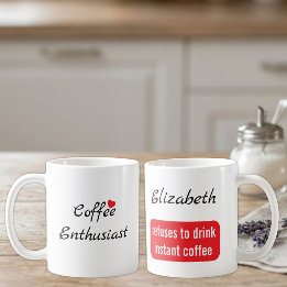 Kaffeeliebhaber benutzerdefinierter Name weiß und Kaffeetasse