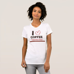 Kaffeeliebhaber Benutzername Kaffeebohnen Design T-Shirt
