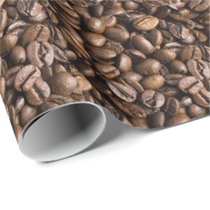 Kaffeeliebhaber Bohnen Brown Hintergrund Geschenkpapier