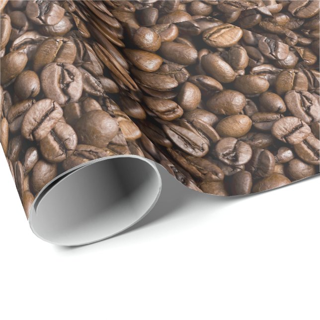 Kaffeeliebhaber Bohnen Brown Hintergrund Geschenkpapier (Rolleneckpunkt)
