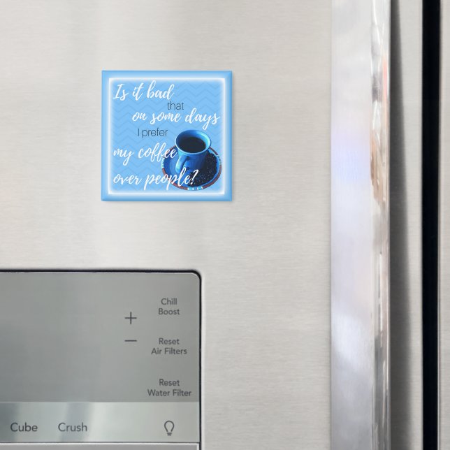 Kaffeeliebhaber Cup Blue Cup und Saucer Foto Magnet (In Situ (Kühlschrank))