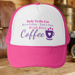 Kaffeeliebhaber, entspannt euch, rosa truckerkappe