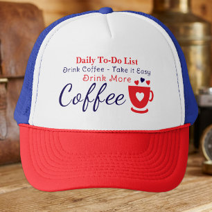Kaffeeliebhaber, entspannt euch, rot truckerkappe