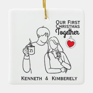Kaffeeliebhaber Erste Weihnachten gemeinsam Keramikornament