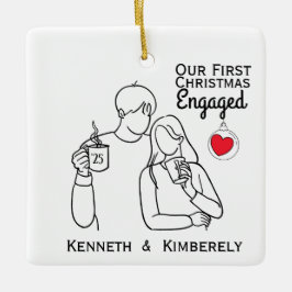 Kaffeeliebhaber Erste Weihnachten Verlobt Keramikornament