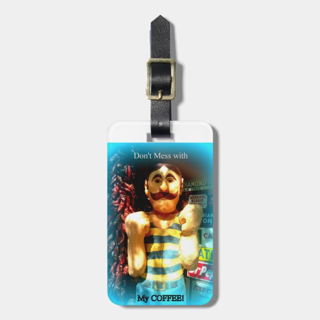 Kaffeeliebhaber Gepäckanhänger (Vorderseite vertikal)