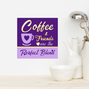 Kaffeeliebhaber in der Küche lila Gold Foliendrucke