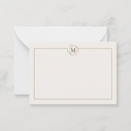 Kaffeeliebhaber mit minimalistischer Monogramm-Cre Mitteilungskarte