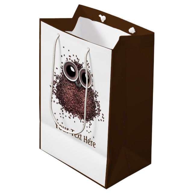 Kaffeeliebhaber Mittlere Geschenktüte (Vorderseite Schrägansicht)