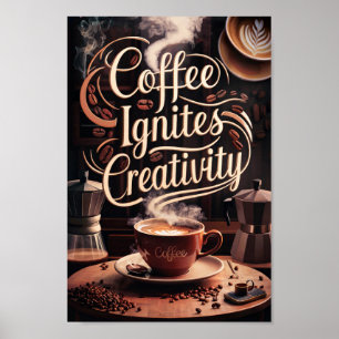 Kaffeeliebhaber Motivierend Zitate der Kreativität Poster