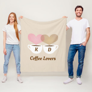 Kaffeeliebhaber rosa braun, kundenspezifische Mono Fleecedecke