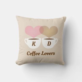 Kaffeeliebhaber rosa braun, kundenspezifische Mono Kissen