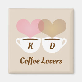 Kaffeeliebhaber rosa braun, kundenspezifische Mono Magnet