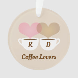 Kaffeeliebhaber rosa braun, kundenspezifische Mono Ornament