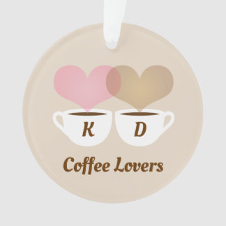 Kaffeeliebhaber rosa braun, kundenspezifische Mono Ornament
