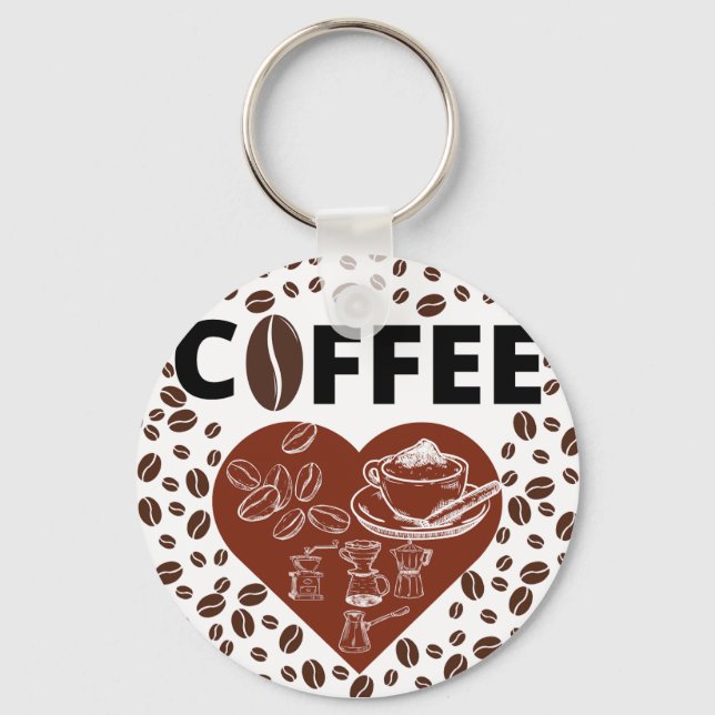 Kaffeeliebhaber T - Shirt Schlüsselanhänger (Vorderseite)