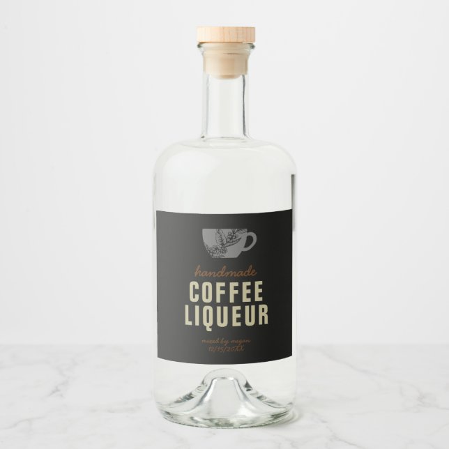 Kaffeelikör Alkoholflaschenetikett (Vorderseite)