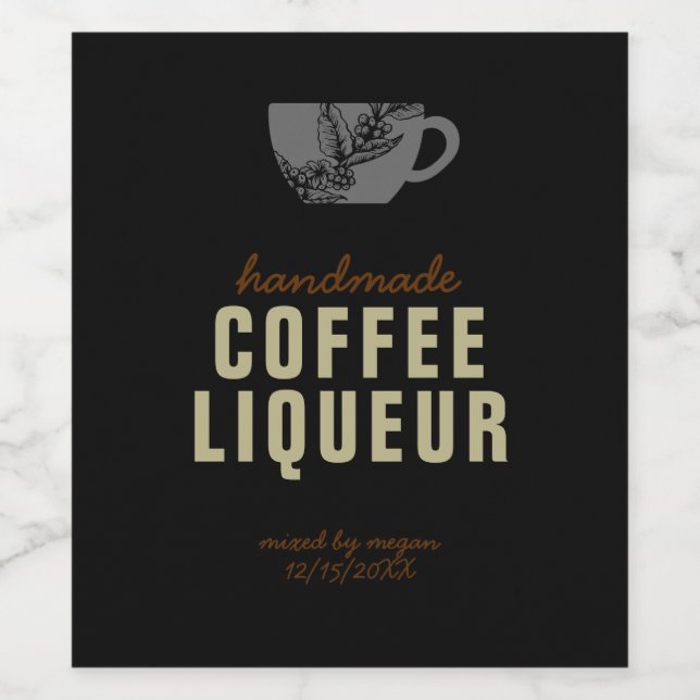 Kaffeelikör Weinetikett (Einzelnes Label)