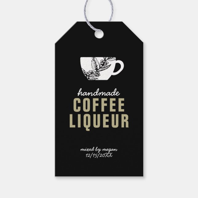 Kaffeeliköschchen Tag Geschenkanhänger (Vorderseite)
