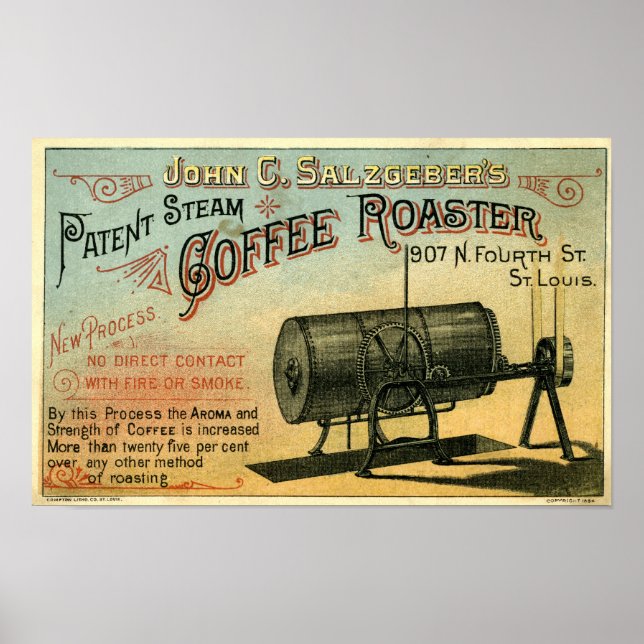 Kaffeemaschine 1884 Werbekarte Poster (Vorne)
