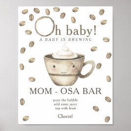 Kaffeemaschine Babydusche Momosa Bar Poster