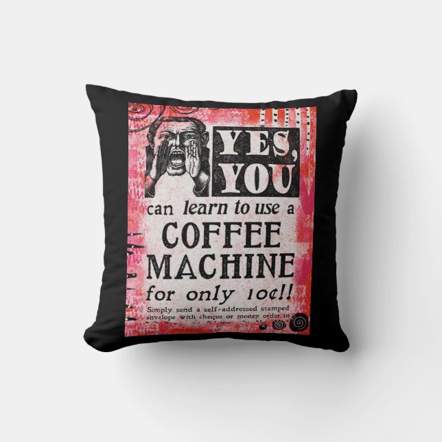 Kaffeemaschine - Funny Vintage Ad Kissen (Vorderseite)