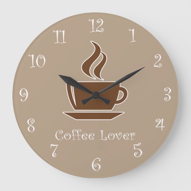Kaffeemaschine Große Wanduhr (Vorderseite)