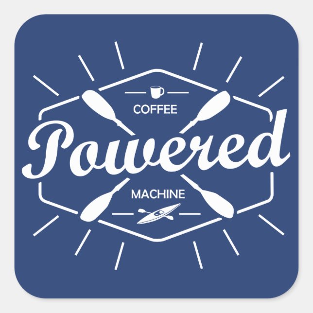 Kaffeemaschine Kayak Quadratischer Aufkleber (Vorderseite)