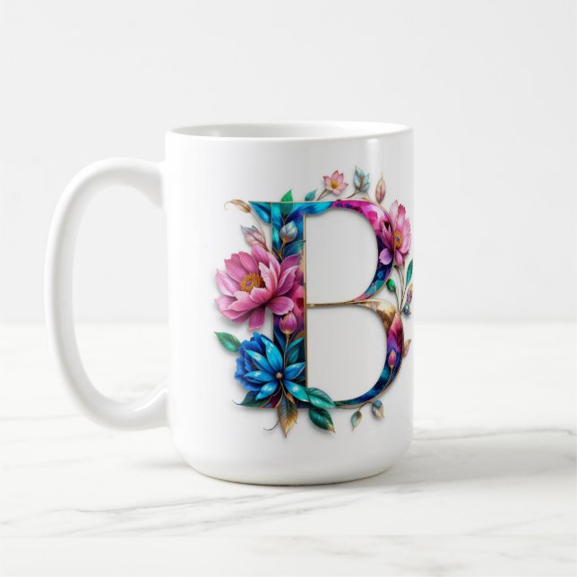 Kaffeemaschine mit Blumenbezug B. Tasse (Links)