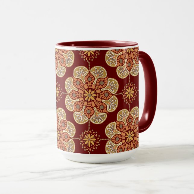 Kaffeemaschine mit Medaillons auf Wein Tasse (VorderseiteRechts)
