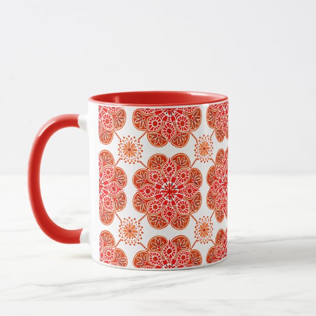Kaffeemaschine mit roter und brauner Tasse (Links)