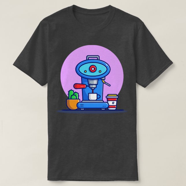 Kaffeemaschine Pod Tasse Cup und Kaktus T-Shirt (Design vorne)