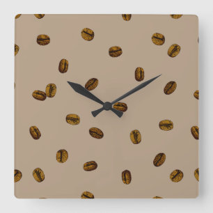 Kaffeemaschine Quadratische Wanduhr