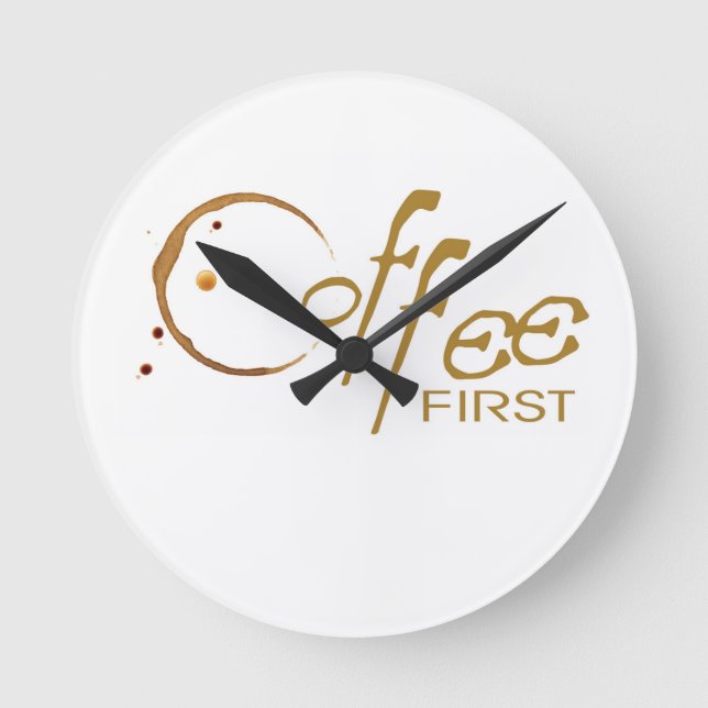 Kaffeemaschine Runde Wanduhr (Vorderseite)