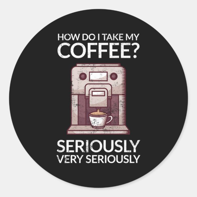 Kaffeemaschine Runder Aufkleber (Vorderseite)