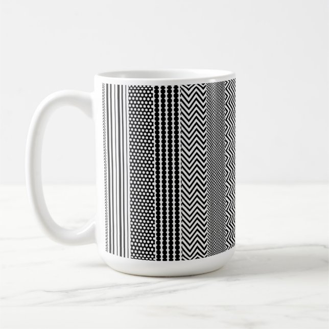 Kaffeemaschine - Schwarz-Weiß-Design-Muster Kaffeetasse (Links)