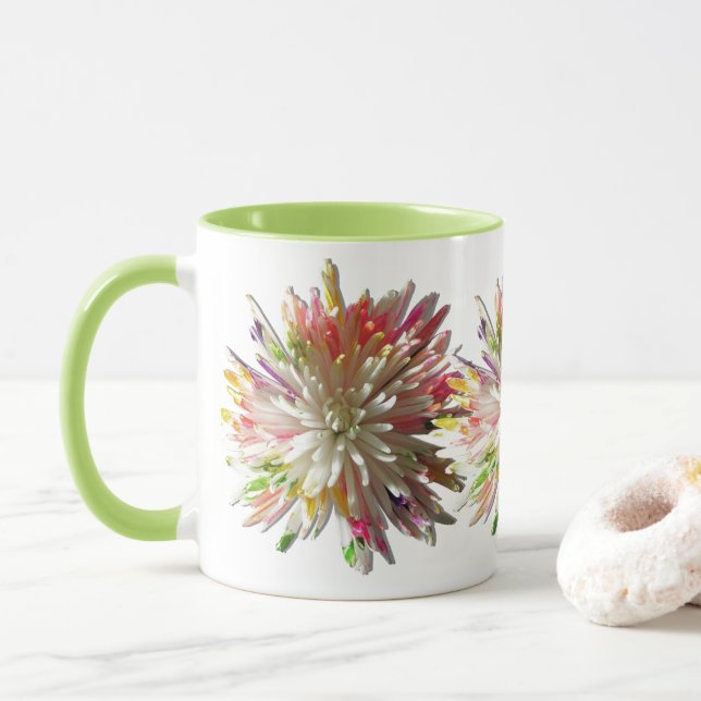 Kaffeemaschine - Tasse aus weißgestrichenen Spinne (Mit Donut)