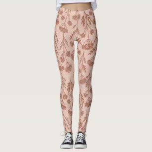 Kaffeemaschine und Braun-Wildblume Leggings