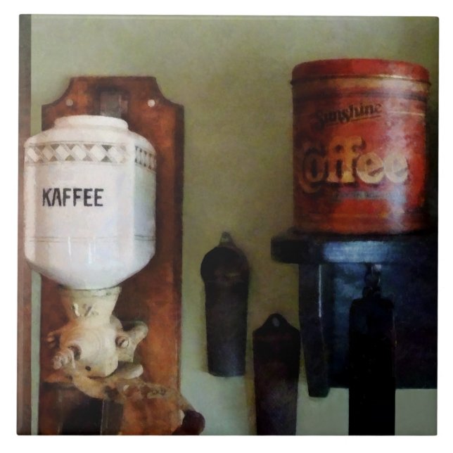 Kaffeemaschine und Kaffeemaschine Fliese (Vorderseite)