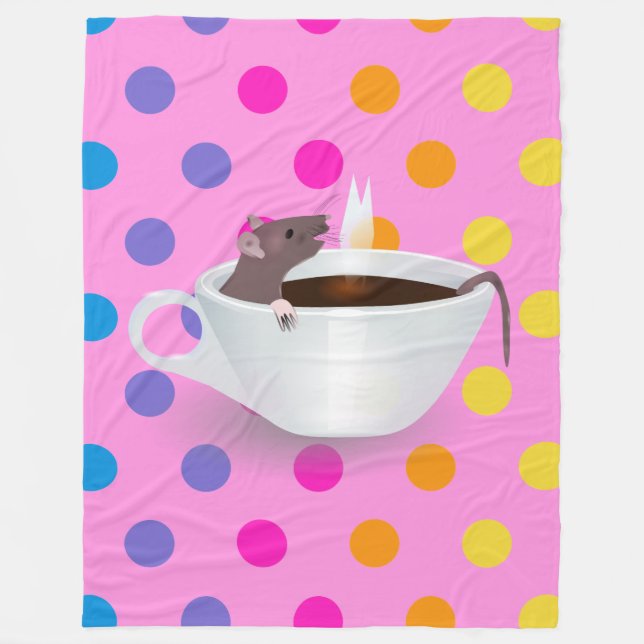 Kaffeemaus Fleecedecke (Vorderseite)