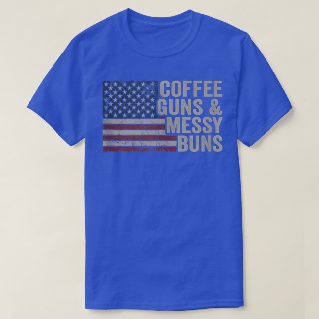 Kaffeemühlen & Messing Buns USA Flag Womens Funny  T-Shirt (Design vorne)