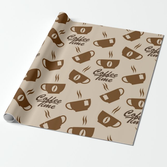 Kaffeemuster Geschenkpapier (Ungerollt)