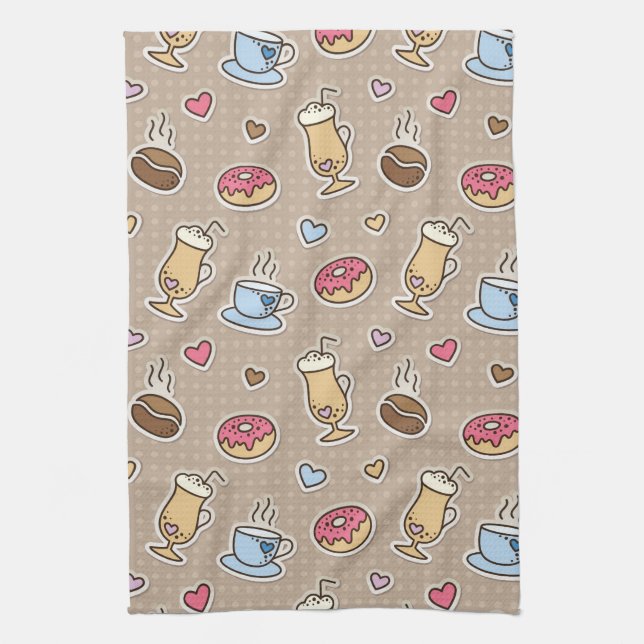 Kaffeemuster Geschirrtuch (Vertikal)